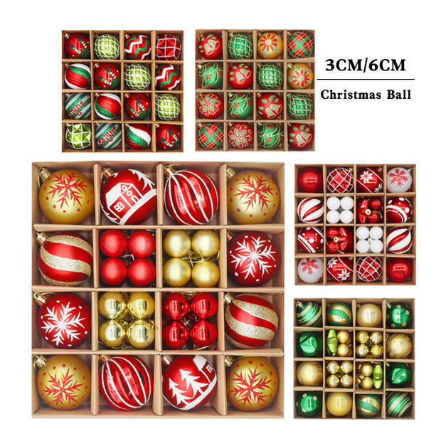 Christmas decoration 6cm electroplated plastic ball shaped painted Christmas ball gift Christmas tree pendant - Follow yourDream
