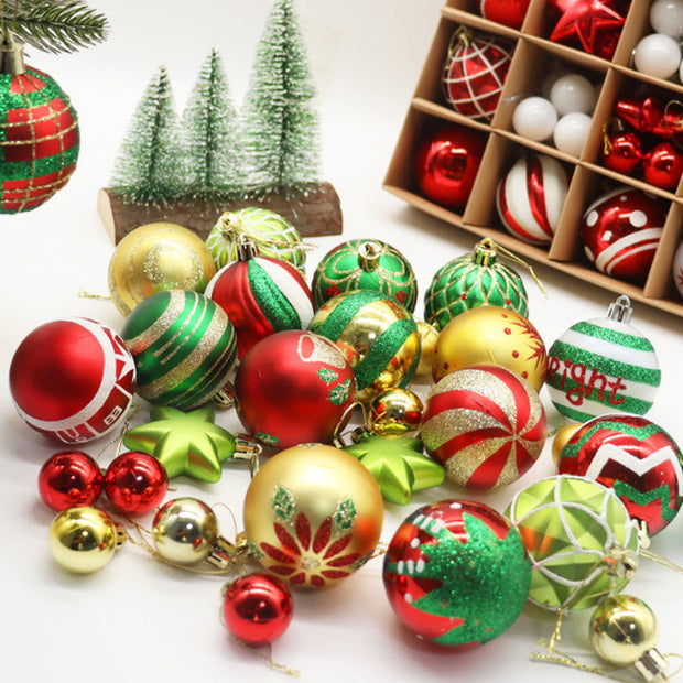 Christmas decoration 6cm electroplated plastic ball shaped painted Christmas ball gift Christmas tree pendant - Follow yourDream