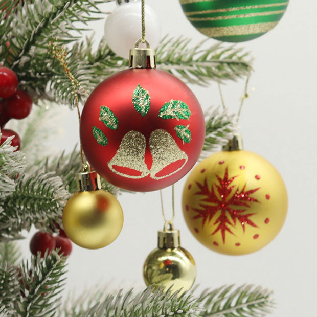 Christmas decoration 6cm electroplated plastic ball shaped painted Christmas ball gift Christmas tree pendant - Follow yourDream