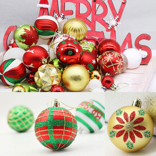 Christmas decoration 6cm electroplated plastic ball shaped painted Christmas ball gift Christmas tree pendant - Follow yourDream