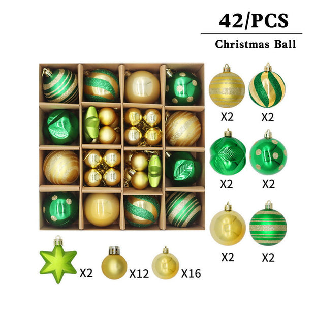 Christmas decoration 6cm electroplated plastic ball shaped painted Christmas ball gift Christmas tree pendant - Follow yourDream