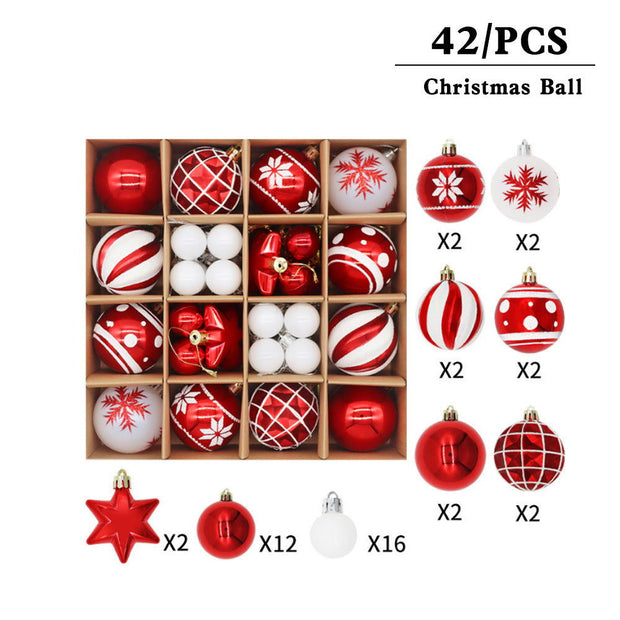 Christmas decoration 6cm electroplated plastic ball shaped painted Christmas ball gift Christmas tree pendant - Follow yourDream