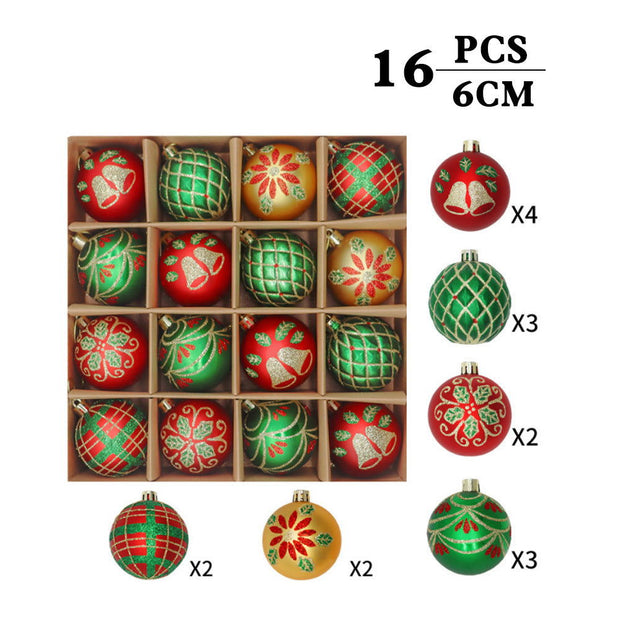 Christmas decoration 6cm electroplated plastic ball shaped painted Christmas ball gift Christmas tree pendant - Follow yourDream