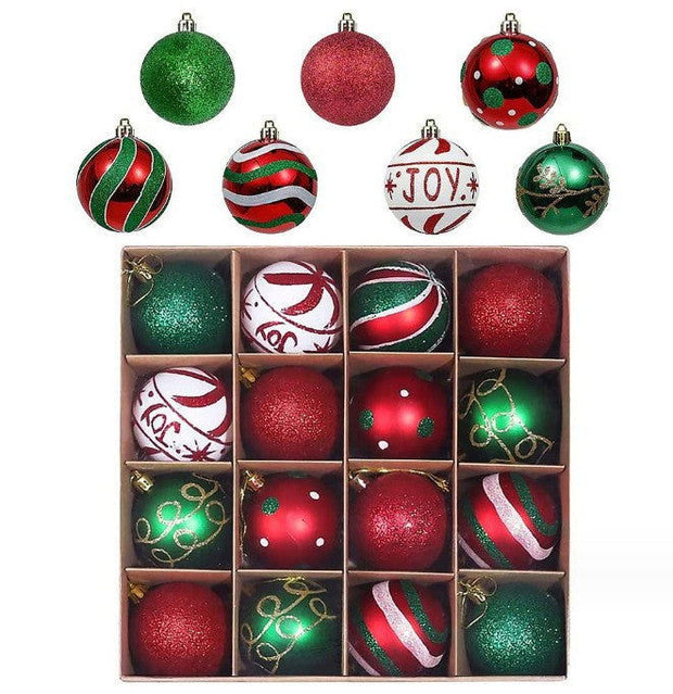 Christmas decoration 6cm electroplated plastic ball shaped painted Christmas ball gift Christmas tree pendant - Follow yourDream