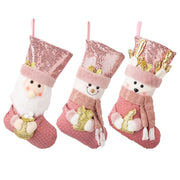 Christmas decoration Christmas pink sequins Christmas socks gift socks - Follow yourDream