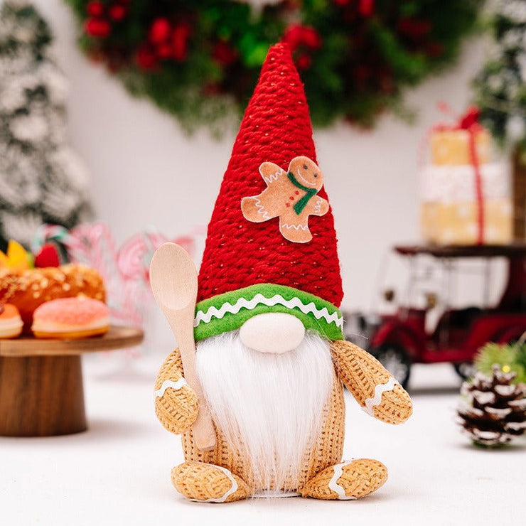 Christmas decoration gingerbread figurine glowing biscuit figurine red green pointed hat with light figurine - Follow yourDream