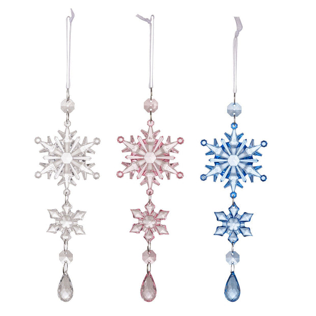 Christmas decoration supplies acrylic transparent snowflake pendant colorful ice cream hanging water droplet pendant - Follow yourDream