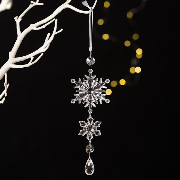 Christmas decoration supplies acrylic transparent snowflake pendant colorful ice cream hanging water droplet pendant - Follow yourDream