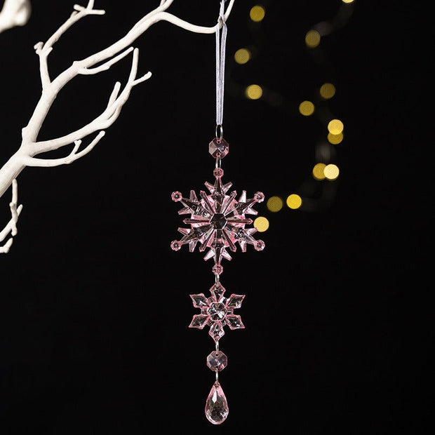 Christmas decoration supplies acrylic transparent snowflake pendant colorful ice cream hanging water droplet pendant - Follow yourDream