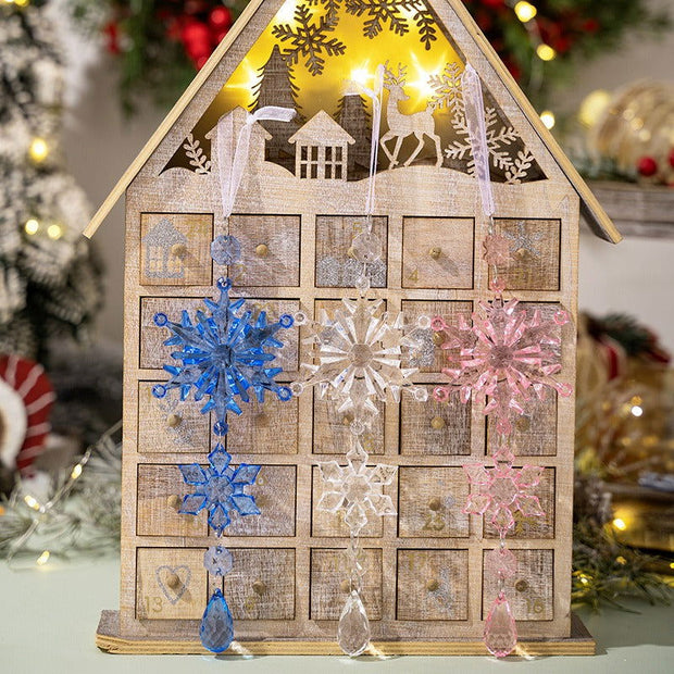 Christmas decoration supplies acrylic transparent snowflake pendant colorful ice cream hanging water droplet pendant - Follow yourDream