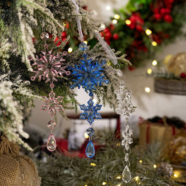 Christmas decoration supplies acrylic transparent snowflake pendant colorful ice cream hanging water droplet pendant - Follow yourDream