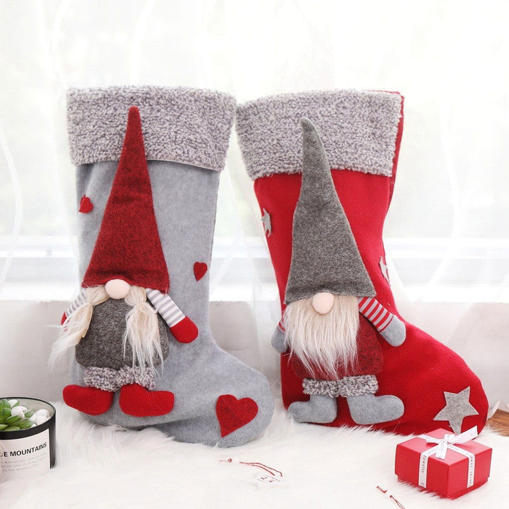 Christmas decorations, 3D faceless dolls, Christmas socks, Christmas gift bags, candy bags, elderly snowman gift bags - Follow yourDream
