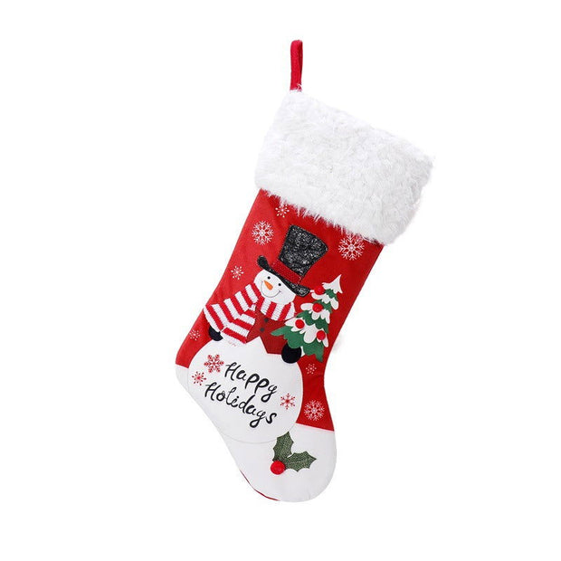 Christmas decorations Christmas pendants Christmas socks Santa Claus snowman velvet socks Christmas socks gift bags - Follow yourDream