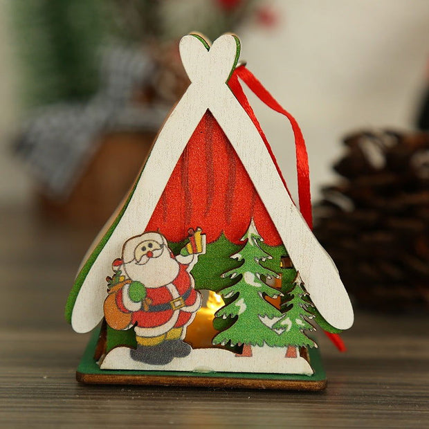 Christmas decorations, Christmas wooden houses, toys, colorful wooden houses, Christmas glowing gifts, Christmas wooden houses - Follow yourDream