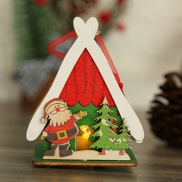 Christmas decorations, Christmas wooden houses, toys, colorful wooden houses, Christmas glowing gifts, Christmas wooden houses - Follow yourDream