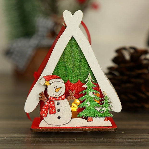 Christmas decorations, Christmas wooden houses, toys, colorful wooden houses, Christmas glowing gifts, Christmas wooden houses - Follow yourDream