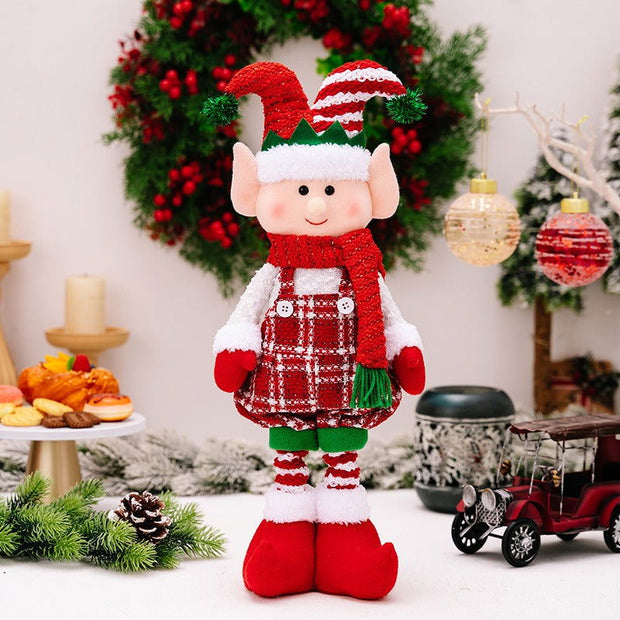Christmas decorations doll ornaments red and green elf retractable dolls - Follow yourDream