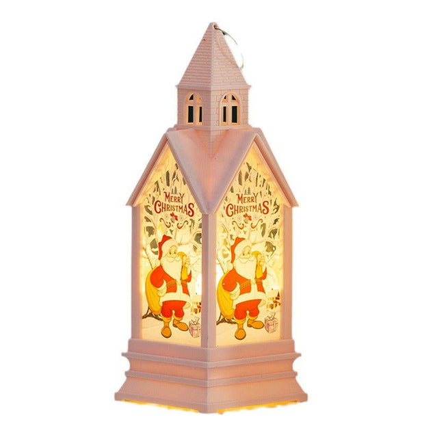 Christmas decorations hand-held wind lanterns vintage castle night lights gifts illuminated desktop ornaments - Follow yourDream