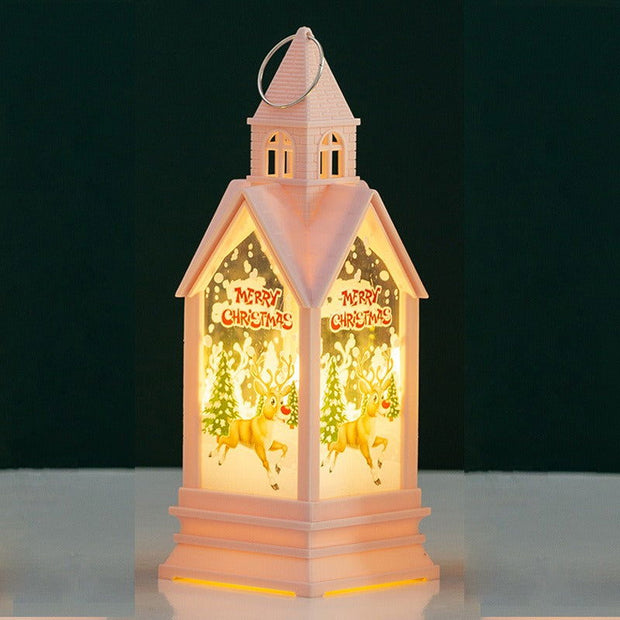Christmas decorations hand-held wind lanterns vintage castle night lights gifts illuminated desktop ornaments - Follow yourDream