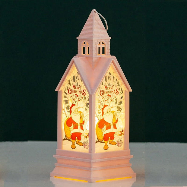 Christmas decorations hand-held wind lanterns vintage castle night lights gifts illuminated desktop ornaments - Follow yourDream