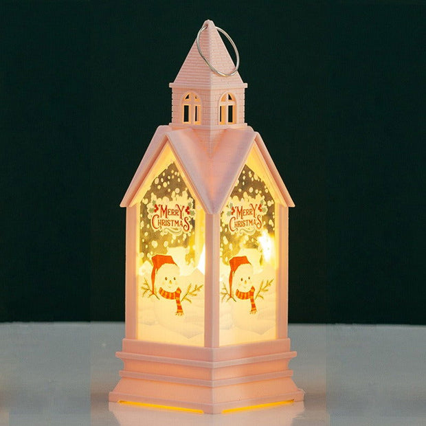 Christmas decorations hand-held wind lanterns vintage castle night lights gifts illuminated desktop ornaments - Follow yourDream