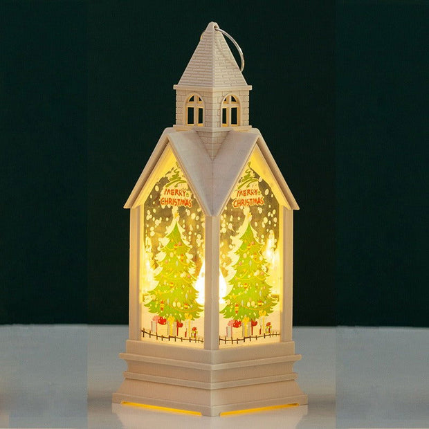Christmas decorations hand-held wind lanterns vintage castle night lights gifts illuminated desktop ornaments - Follow yourDream