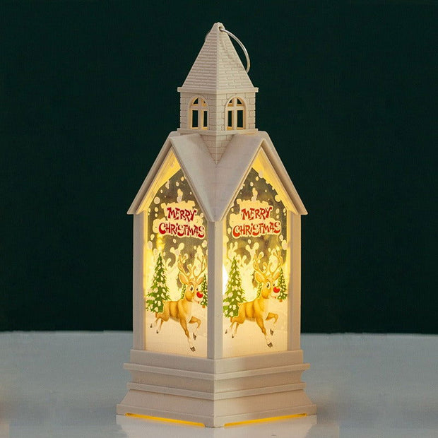 Christmas decorations hand-held wind lanterns vintage castle night lights gifts illuminated desktop ornaments - Follow yourDream