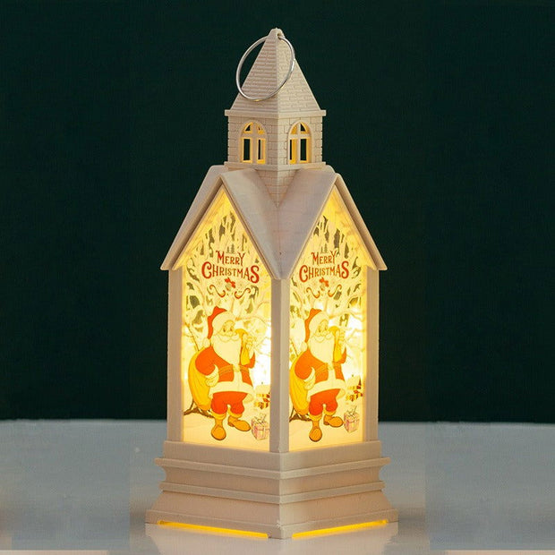 Christmas decorations hand-held wind lanterns vintage castle night lights gifts illuminated desktop ornaments - Follow yourDream