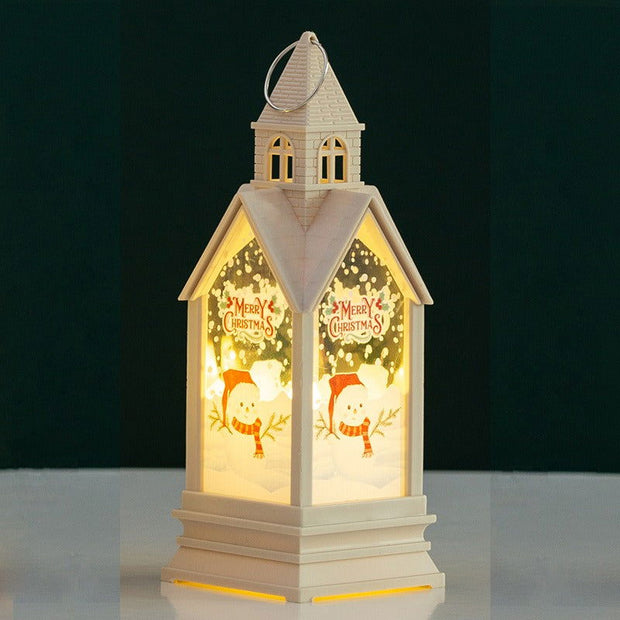 Christmas decorations hand-held wind lanterns vintage castle night lights gifts illuminated desktop ornaments - Follow yourDream