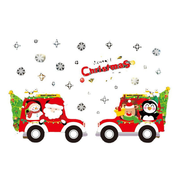 Christmas decorations window glass paste atmosphere Christmas static stickers Christmas decorations Christmas window stickers - Follow yourDream