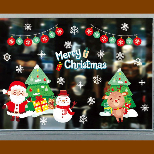 Christmas decorations window glass paste atmosphere Christmas static stickers Christmas decorations Christmas window stickers - Follow yourDream