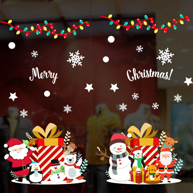 Christmas decorations window glass paste atmosphere Christmas static stickers Christmas decorations Christmas window stickers - Follow yourDream