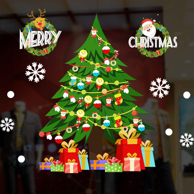 Christmas decorations window glass paste atmosphere Christmas static stickers Christmas decorations Christmas window stickers - Follow yourDream