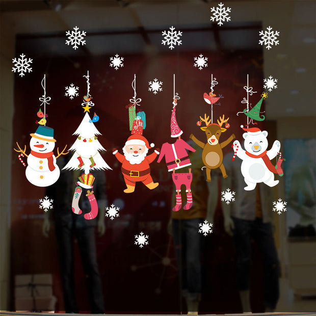 Christmas decorations window glass paste atmosphere Christmas static stickers Christmas decorations Christmas window stickers - Follow yourDream