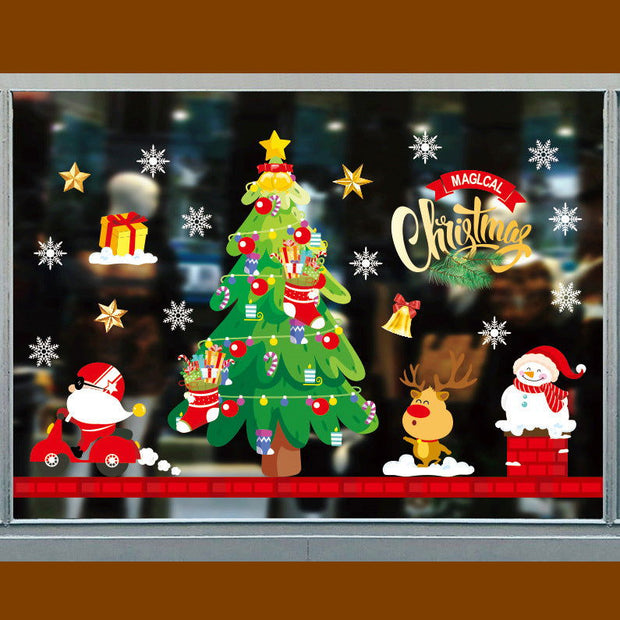 Christmas decorations window glass paste atmosphere Christmas static stickers Christmas decorations Christmas window stickers - Follow yourDream
