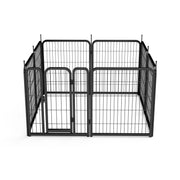 Outdoor dog fence, 8-piece board dog fence. 31 inch portable pet sports fence. Black, 26.3 inches wide x 31.5 inches high.