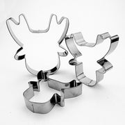 Christmas baked goods reindeer 3-piece set stainless steel biscuit mold Christmas reindeer cookie cutter set