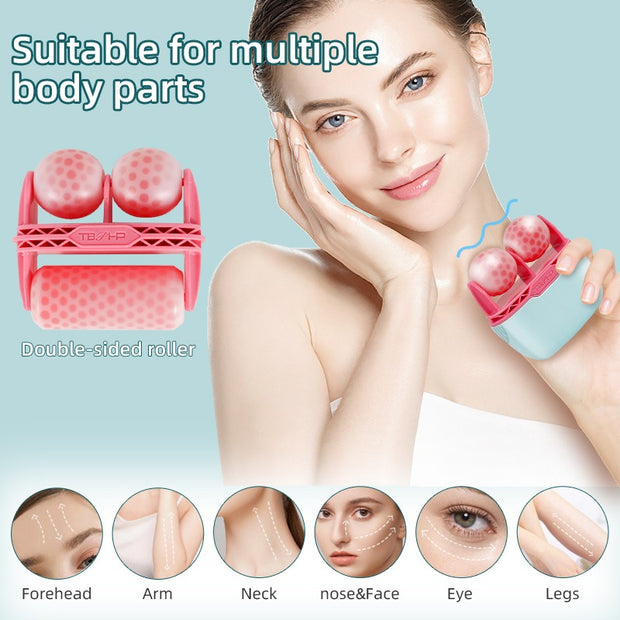 2 in 1 double head plastic ice roller ice roller facial ice skin instrument facial beauty cold compress massager