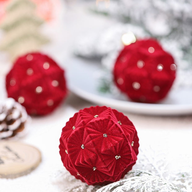 Christmas ball decoration 8cm/12 pieces colored brick plush Christmas ball set Christmas tree pendant