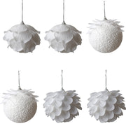 White petal Christmas ball Christmas atmosphere decoration Sticky powder foam decorations Christmas tree