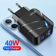 40W PD+QC3.0 mobile phone charger charging head travel charger