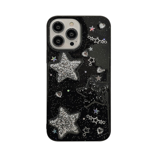 Sweet Cool 3D Star iPhone 14 Apple Phone Case 13 Drop Glue X/8 Spicy Girl 12/11 Suitable for 15promax