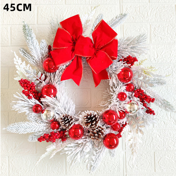 Christmas Floral Wreath Door Hanging Christmas Decorations Christmas Wreath Rattan Upside Down Tree Ornaments