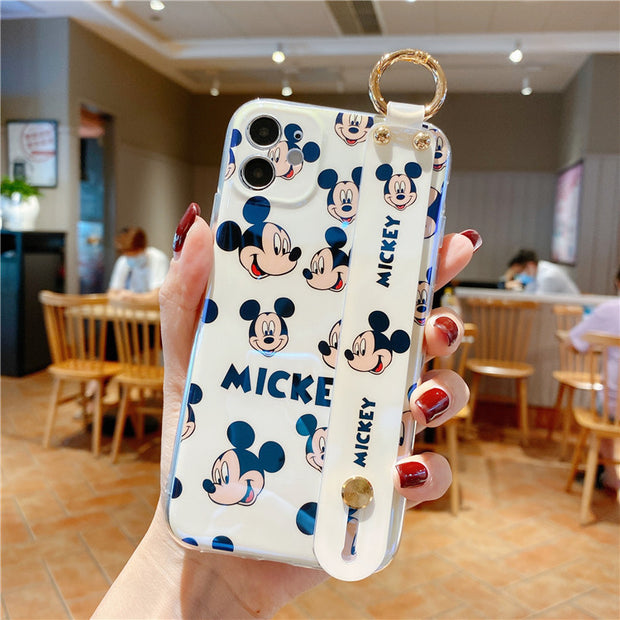 Blu Ray Cute Mickey Suitable For Iphone12pro Mobile Phone Case Wristband Apple 7plus Mickey Mouse 11 Protective Case