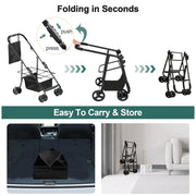 2-in-1 folding dog cart, pet folding cart, four-wheel dog/cat cart, waterproof pad, car seat, sun visor