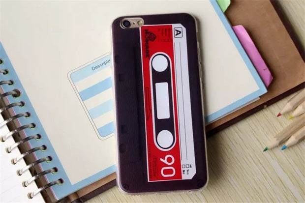 Cassette Tape Tpu silicone Case For Coque Apple iPhone 5 5s se 6 6s 6plus 6s PlusCases Camera Back Cover Capinha Vintage Fundas