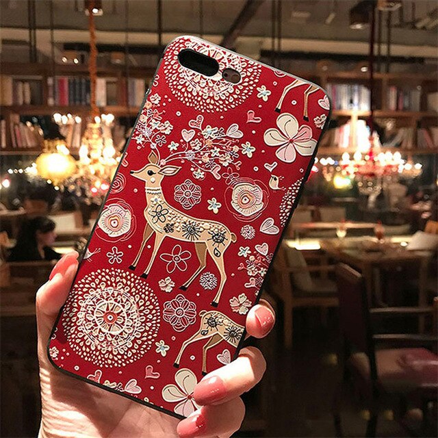 3D Emboss Christmas Cover For Xiaomi Redmi Note 4X 5 6 7 8 K20 Pro Plus 6A 7A S2 Mi A1 A2 A3 8 Lite 9 SE 9T F1 CC9 CC9e TPU Case