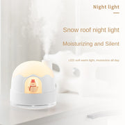 Christmas gifts Christmas gifts Snowy house night light humidifier spray water replenishing air mute humidifier