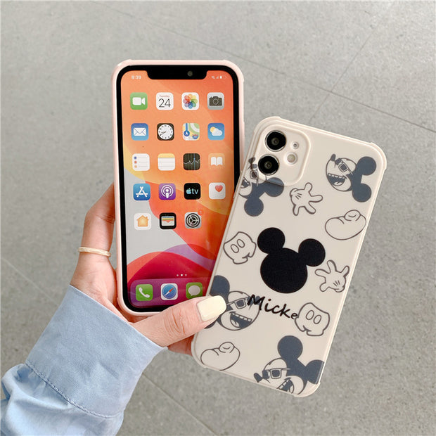 Cute scattered Mickey Minnie Suitable for Apple 12pro Mobile Phone Case iPhone 11 / 8plus Silicone Soft Sover X