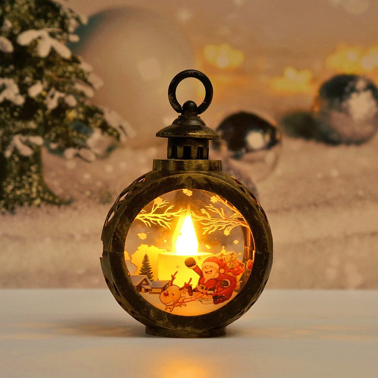 Christmas Decoration LED Small Round Lantern New Children's Handheld Lantern Gift Window Display